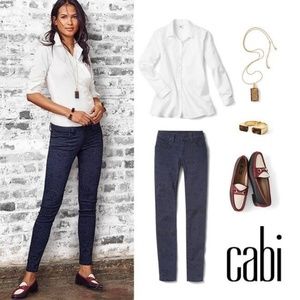CAbi #734 White Crisp Cotton Tucked Shirt